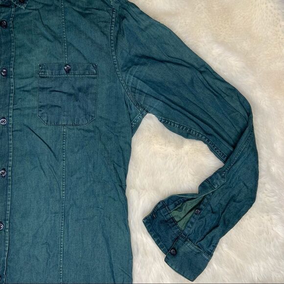 Sz Small Drykorn Denim Blue Collar Shirt - Picture 9 of 11